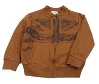 Hnedá prepínaci mikina s potlačou Zara