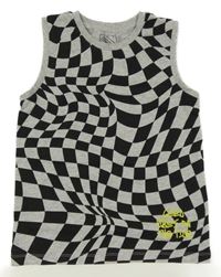 Sivo-čierne kockované tielko