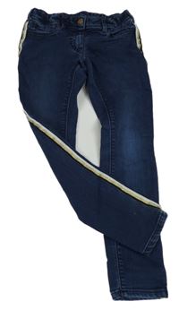 Tmavomodré teplákové rifle s proužkem C&A