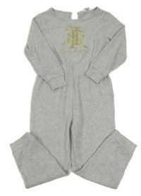 Šedý žebrovaný overal se zlatým nápisem River Island