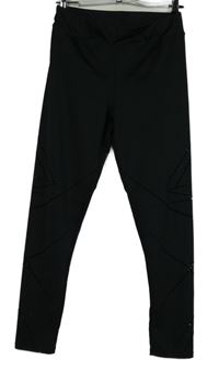 Dámske čierne športové legíny s dirkovaným vzorom Boohoo