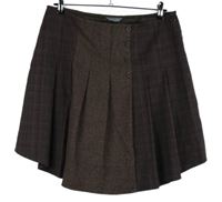 Dámska hnedo-červená kockovaná skladaná sukňa M&S