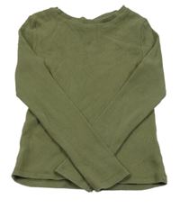 Khaki rebrované tričko