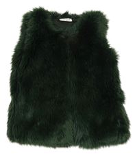 Tmavozelená kožušinová podšitá vesta Next