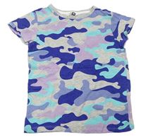Sivo-lila-modré army tričko Pep&Co