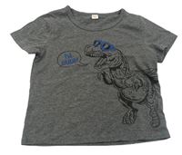 Tmavošedé trio s dinosaurom