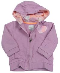 Světlerůžová propínací mikina se srdíčkem a kapucí Juicy Couture