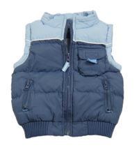 Světle-tmavomodrá šušťáková zateplená vesta Early Days