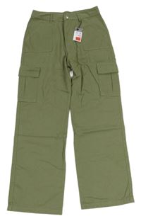 Nové - Khaki plátěné cargo kalhoty Primark