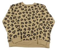 Béžovo-čierna vzorovaná mikina H&M