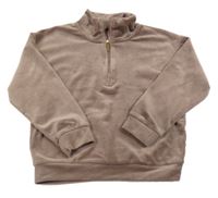 Staroružová plyšová mikina so stojačikom Lindex