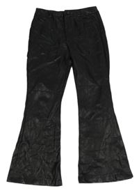 Čierne flare koženkové nohavice St. Bernard