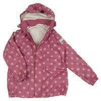 Ružová bodkovaná á nepromokavá bunda s kapucňou H&M