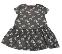 Tmavosivé bodkovaná é bavlnené šaty s duhami F&F