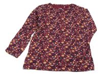 Vínové květované triko Topolino