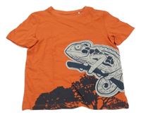 Oranžové tričko s chameleonem C&A