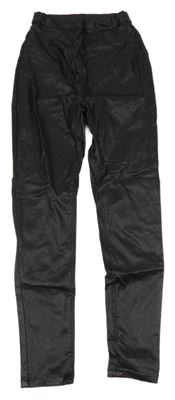 Černé třpytivé koženkové tregíny Nutmeg