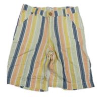 Farebně pruhované plátenné kraťasy ZY