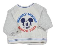 Šedo-bílá mikina s Mickeym Disney