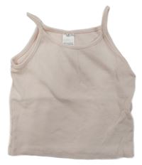Svetloružový rebrovaný crop top C&A