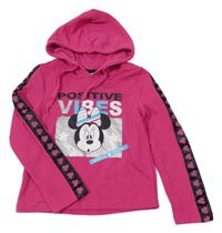Fuchsiová mikina s Minnie a kapucí Disney