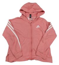 Růžová propínací mikina s kapucí Adidas