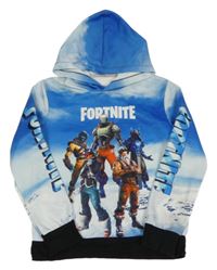 Modrá batikovaná mikina s potiskem - Fortnite 