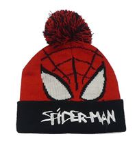 Červeno-černá pletená čepice - Spider-man zn. Primark