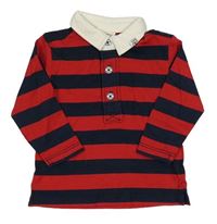 Červeno-tmavomdré pruhované polo triko Fagottino