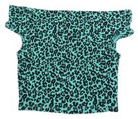 Zeleno-čierny vzorovaný rebrovaný crop top Matalan