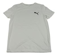 Biele športové funkčné tričko s logom Puma