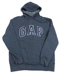 Tmavomodrá mikina s logom a kapucňou zn. GAP