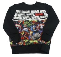 Čierna mikina s hrdinami Marvel