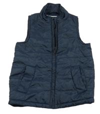 Tmavomodrá šušťáková prešívaná zateplená vesta zn. Vertbaudet