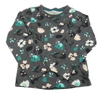 Sivé tričko s kvetmi Nutmeg