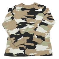 Béžovo-černo-khaki army triko M&S