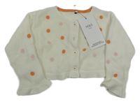 Nové - Smotanové pletené bolerko s bodkami M&S