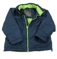 Tmavomodrá šusťáková zimní bunda Pocopiano