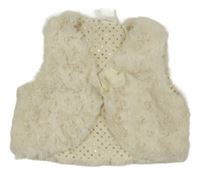 Smotanová kožušinová podšitá vesta H&M