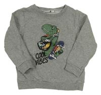 Sivá mikina s dinosaurom Name it