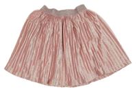 Svetloružová zamatová skladaná sukňa VRS