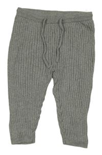 Sivé rebrované úpletové nohavice H&M
