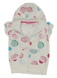 Biela mikinová vesta s bodkami a kapucňou Matalan