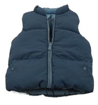 Tmavomodrá šušťáková zateplená obojstranná vesta C&A