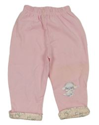 Světlerůžové tepláky s pejskem