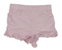 Svetloružové bavlnené kraťasy s volánikmi Primark