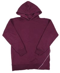 Vínová mikina s prúžkami a kapucňou Satch