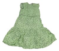 Světlezelené plátěné šaty s puntíky Mintle
