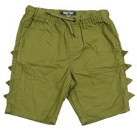 Nové - Khaki plátěné kraťasy - krokodýl Next