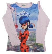 Světlerůžovo-modré triko Miraculous a volániky